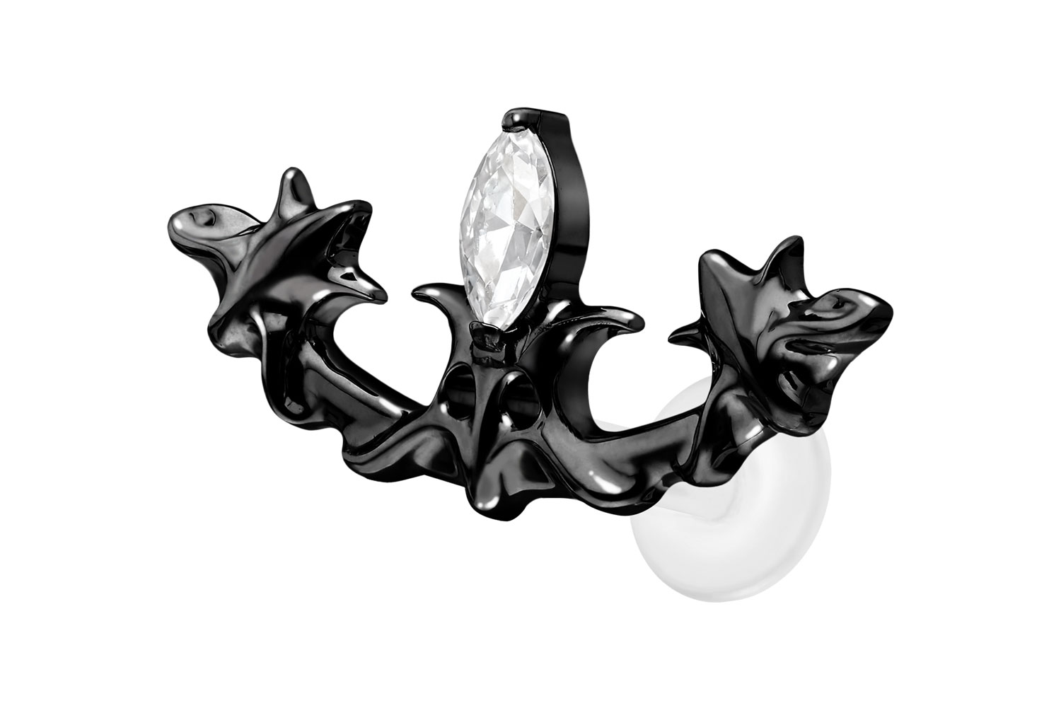 PTFE Labret Piercing mit Innengewinde + Titan-Aufsatz GOTISCHES DESIGN